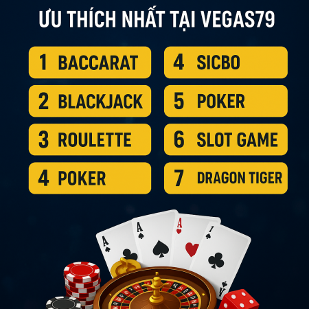 Top trò chơi casino online được yêu thích nhất tại Vegas79