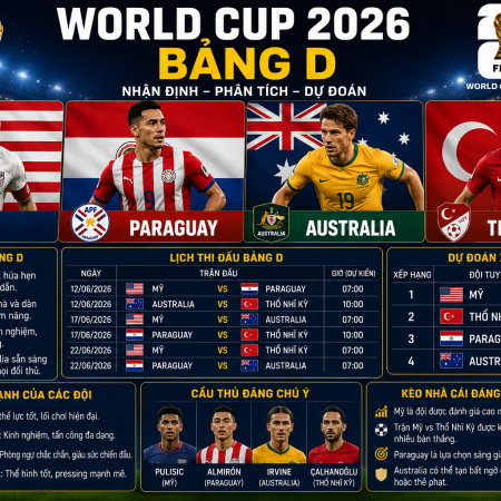 Nhận Định Bảng D World Cup 2026: Mỹ Có Thể Áp Đảo? Thổ Nhĩ Kỳ Sẵn Sàng Tạo Địa Chấn