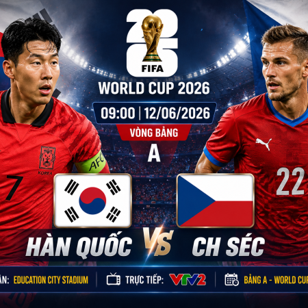 Soi Kèo Hàn Quốc vs CH Séc, 9h Ngày 12/6 World Cup 2026